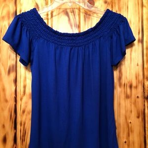 Women’s Royal Blue Off Shoulder Blouse Size S
